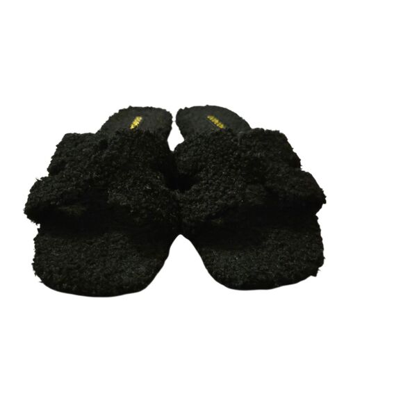 Ccocci Size 7 Black Furry Slip On Shoes Sherpa Slippers Cozy - Picture 3 of 8